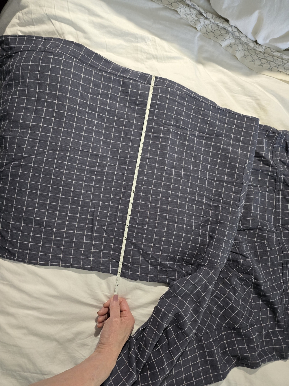 NWT 2Easel Navy Wide-Leg Pants with White Windowpane Grid - Picture 6 of 14